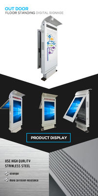2500 Nits 1920x1080 Widoczny dla światła słonecznego wyświetlacz Zewnętrzny kiosk Digital Signage z kamerą