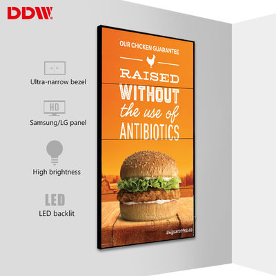 Publiczna ścienna ściana ekranu LCD, pętla RS-232 RJ45 - obwódowy wyświetlacz ścienny LCD wideo